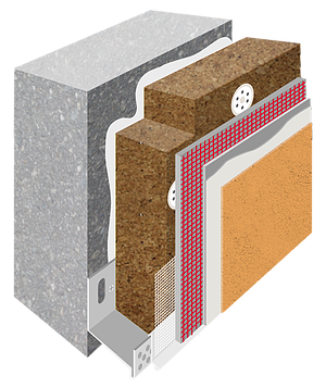 schéma d'un panneau isolant Webertherm XM Natura